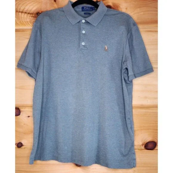 Ralph Lauren Polo Shirt Men's Medium Green Flesh Pony Short Sleeve Classic Fit - Picture 4 of 13